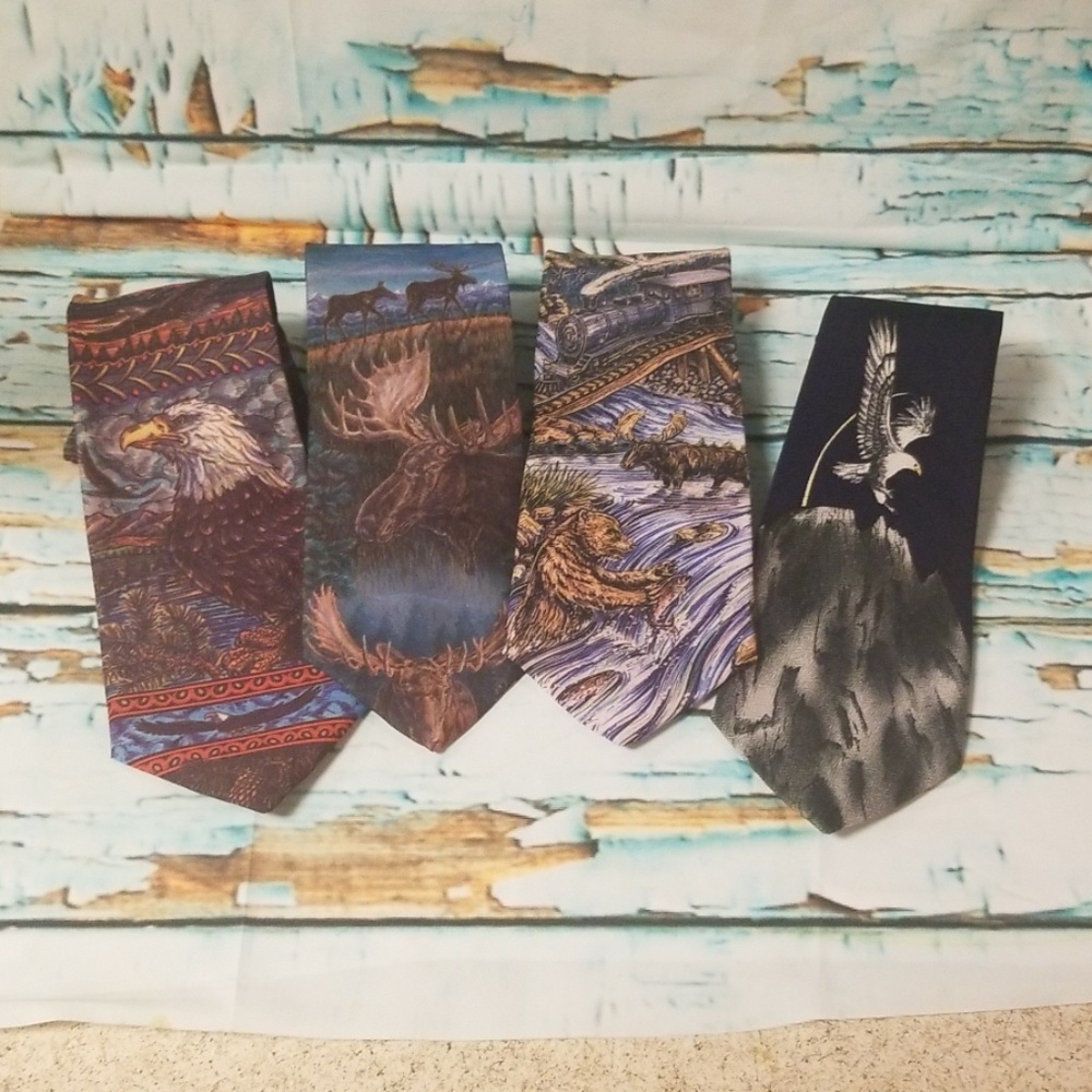 Lot of 4 Wildlife and Nature Ties 3 Dem Crazy